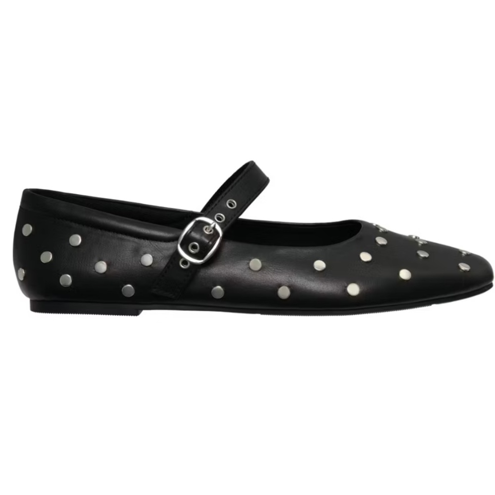 Ballet flats size 9 black and silver